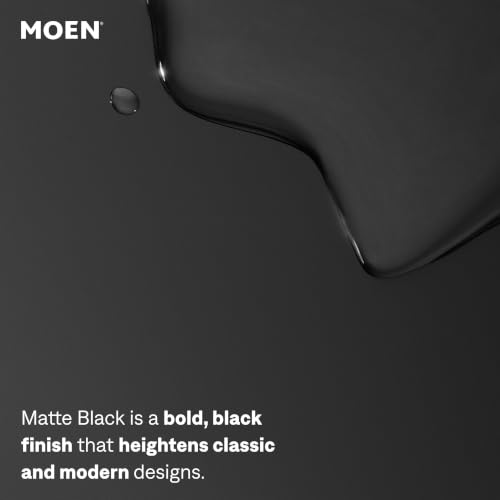 Image of Moen Conway Matte Black Bathroom Shower Trim Kit with Showerhead, Handle, and Tub Spout, 82922BL