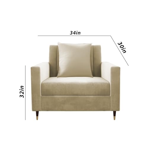 Image of Casaliving Garcia 3+2+1 Seater Sofa Set for Living Room (Cream Colour) Premium Fabric Sofa