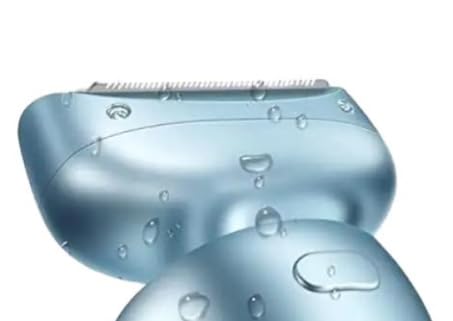 Bikini Trimmer for Women Wet or Dry, Rechargeable Painless Ladies Body Hair Trimmer Remover, Detachable Head (Blue Blade Head)