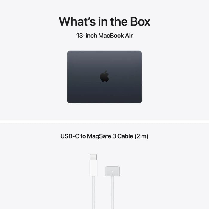 Apple 13" MacBook Air Laptop, M5 Chip mit 10‑Core CPU und 10‑Core GPU: Entwickelt für KI, 13,6" Liquid Retina Display, 16 GB, 1 TB SSD, Touch ID, WLAN 7; Mitternacht, QWERTY Tastatur