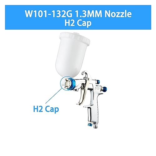 YTBHSHXZ, Pistolet natryskowy 400CC Plastikowy pojemnik Metalowy kubek 1.3/1.8mm Oryginalny pistolet natryskowy Pneumatyczny pistolet natryskowy Narzędzie(132g Plastic Pot)