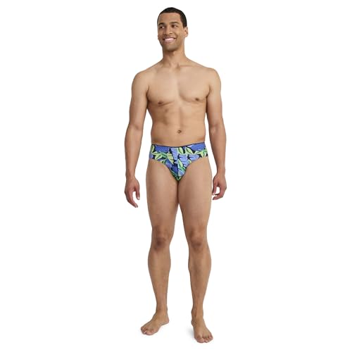 Jockey Men's Underwear True Style Bikini - 3 Pack, Fanning Flora/True Blue/Frolic Stripe, L4
