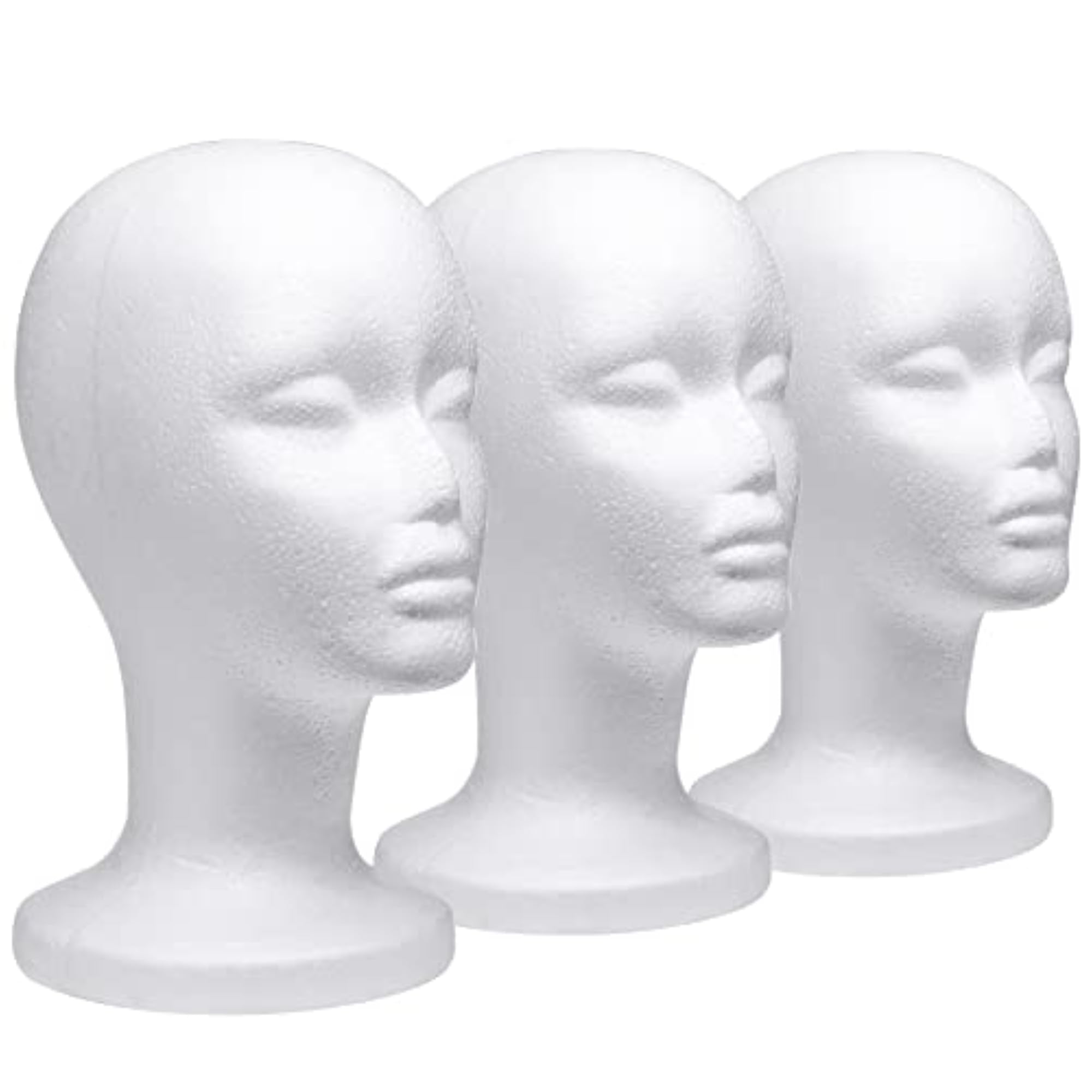 2 Pack 12 Inch Styrofoam Head for Wigs Display