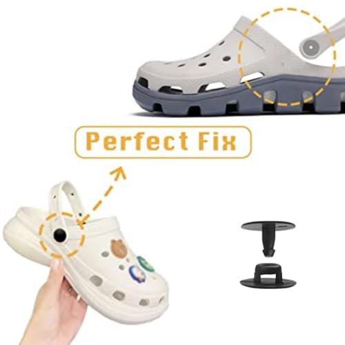 Image of VADDA Clog Strap Replacement Rivets 16mm, Black Shoe Strap Repair Buttons, Clog Shoe Fasteners for Crocs Style Shoes, Sandals & Garden Clogs, Pack of 12