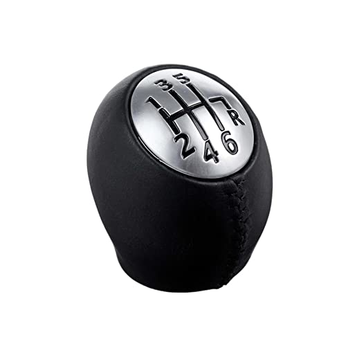 Pommeau de levier de vitesse 5/6 pour Renault Laguna, Megane 2, Clio 3, Scenic 2 - Manette cuir (Color: 6 vitesse cuir)