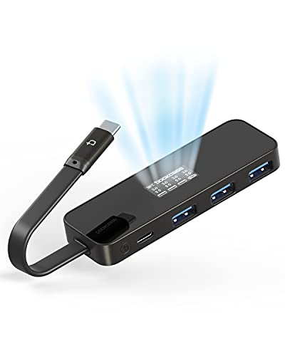 DockCase USB C to USB A 3.0 Hub, 4in1 Visual Smart Hub (with HD Display Screen) with USB C 3.1 and 3 USB A 3.0 Date Ports,USB C Hub Adapter for MacBook Air/Pro,M1 MacBook/ipad 2021,XPS and More