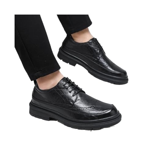 Men's Business Leather Shoes Oxfords(Dark Brown,9.5)3