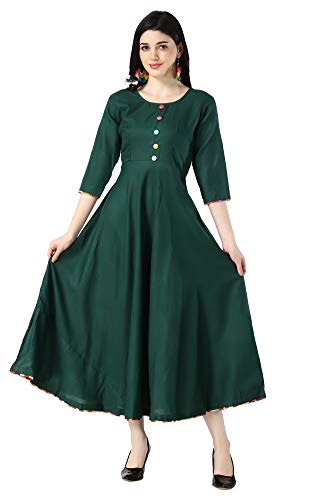 Image of DHRUVI TRENDZ Women Rayon Anarkali Kurta