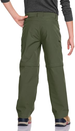 CQR Kids Youth Hiking Cargo Pants, UPF 50+ Quick Dry Convertible Zip Off Pants, Outdoor Camping Pants3