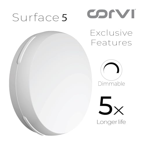 Image of CORVI LED Surface 5 Ceiling Light | 18 Watts illumination using 12 Watts power | Dimmable & Driverless | Backlit for Maximum Output | 5700K White (P1)