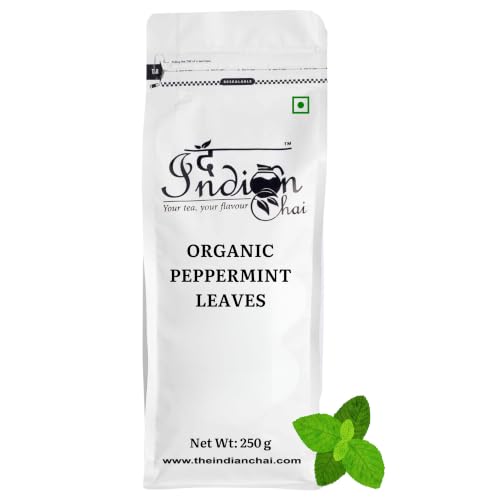 Image of The Indian Chai - Organic Peppermint Tea 250g Bulk Pack | Caffeine-Free Herbal Aromatic Mint Infusion | Refreshing Mint Burst for Night Time Relaxation
