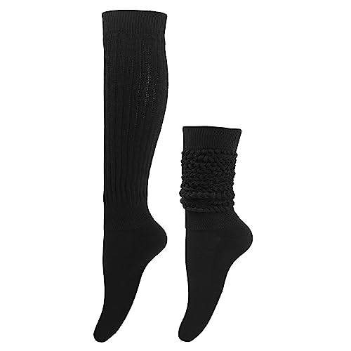 Slouch Socks for Women - Warm Knee High Leg Warmers, Chunky Stacked Stockings, Knit Slouchy Boot Socks for Girls