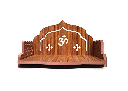 Plywood Small Wooden Temple for Home Office and Shop/Sinhasan/Pooja Stand/Hindola (8.5 in * 6 in * 5.5 in) (8 MM Plywood Thickness) (WDN OMASAN)