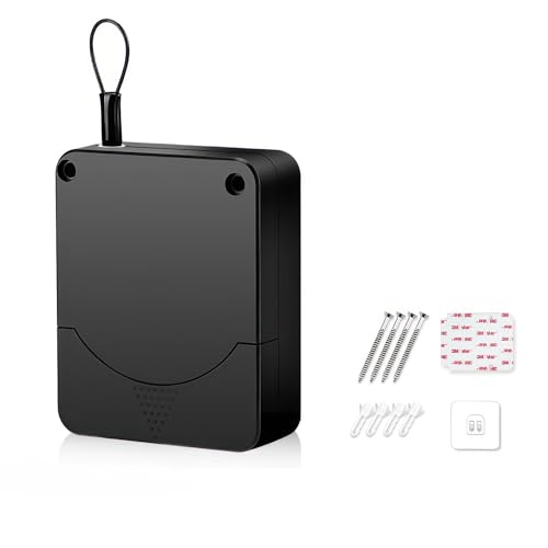 AILEWE 引き戸 自動ドアクローザー 小型 ゆっくり閉まる 速度均一 800g,引き戸クドア留め金 貼り付け ネジ 兼用 室内用 ダンピングバッファー 1.5Mワイヤーロープ牽引自動閉鎖,ミニ 後付け ネジ/両面テープ付き 設置簡単