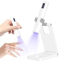 Mini UV Lampe für Gelnägel, UV Lampe für Nägel mit Ständer Wiederaufladbar, kleine UV Nagellampe Tragbar, 2 Timer-Modi Nageltrockner für Gel-Nagellack, Gel Nagellack Trocknergerät Weiß