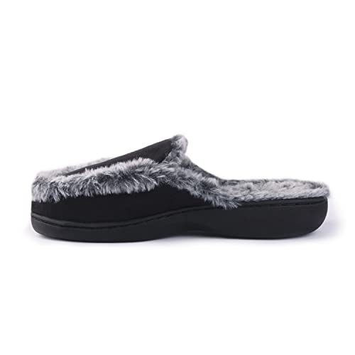 Handcraft Jones New York Fuzzy Faux Suede Mule House Slippers with Arch Support for Women, Soft Warm Indoor/Outdoor Winter Mules4