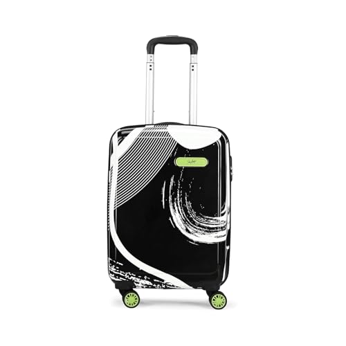 Image of Skybags Polypropylene (PP) Set of 3 Printed (Cabin+ Medium+Large) Hard Suitcase (55+67+77 cm) | Luggage Trolley with 8 Spinner Wheels,Light Weight Bags with 5 Years International Warranty (Black)