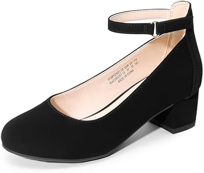 DREAM PAIRS Girls' Black Mary Jane High Heels – Classic Dress Shoes for Big Kids
