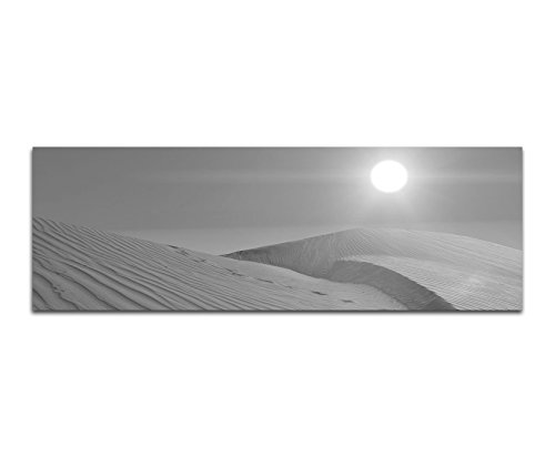 Toile Photo comme Panorama Noir/Blanc 150 x 50 cm Désert du Sahara Dune coucher de soleil