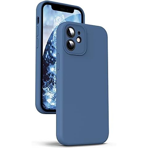 Supdeal Liquid Silicone Case for iPhone 12, [Camera Protection] [Anti Fingerprint] [Wireless Charging] 4 Layer Phone Case Protective Cover, Built-in Microfiber Case Cover, 6.1",Blue Cover