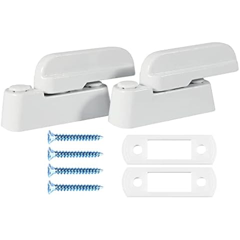 Window Locks 2 PCS Upvc Door Security Sash Jammer Home Security Door Lock for Various UPVC Doors and Windows Zinc Cast Alloy White Cover