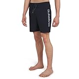 Quiksilver Men's Standard Swimwear Regular Fit Stretchable Comfort Liner Swim Trunks, Solid Design-Eclipse