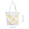 Healvian Canvas Tote Bag Crossbody Bag Fashionable Canvas Lightweight Portable Students Casual Daily Use with Flower Pattern Design Large Storage Capacity #3