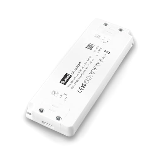 illuburg LED Driver 24V 100W Flat Flickerfree for LED Strip Spot Light Power Supply Transformer