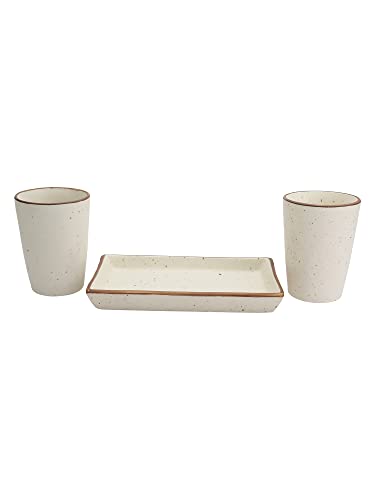 Image of miah decor Ceramic Coffee Mugs Set with Serving Platter, Handmade Stoneware