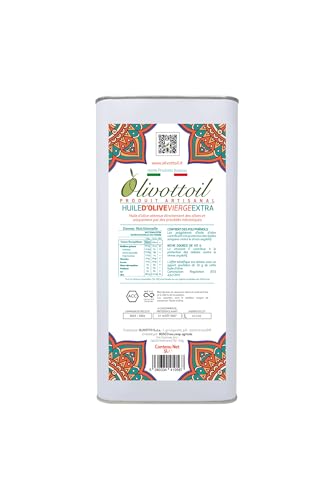 Huile d'olive extra vierge italienne pour vos grandes tablées familiales format 5 Litres