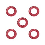 Juego de 5 anillos de rappel para escalada en roca, equipo de aparejo, color rojo, 5 cm