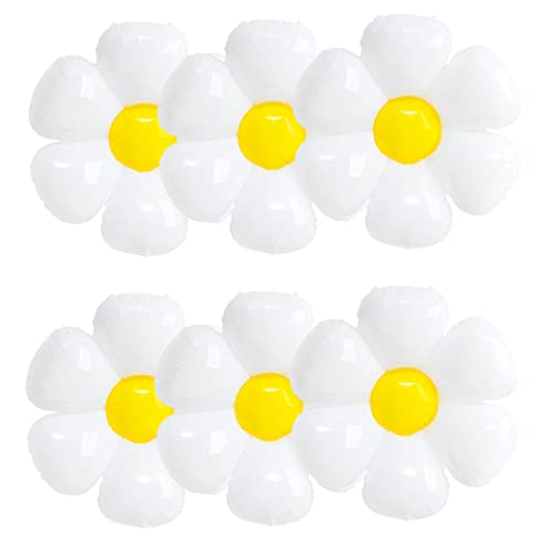 6 Globos de Margarita, XXL Globo de Papel de Aluminio Flor, Gigante Globo Mylar de Flor de Margarita, Globo Inflable en Forma de Margarita para Cumpleaños Party Bautismo Graduación Bodas Fiesta