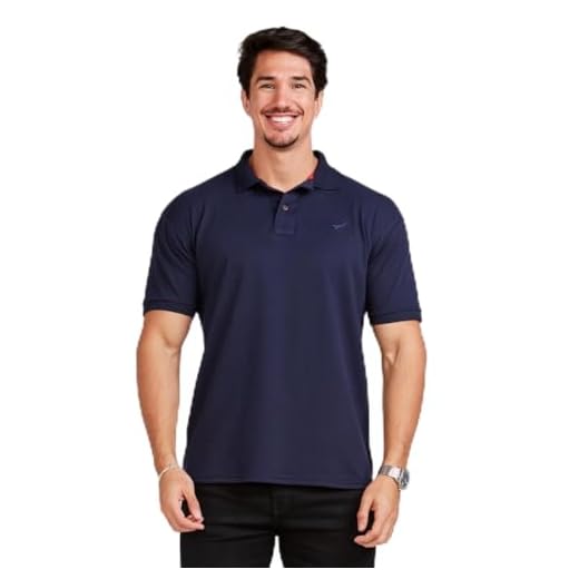 Camisa Polo Básica Masculina (Azul Marinho, G)