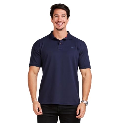 Camisa Polo B&aacute;sica Masculina (Azul Marinho, G)