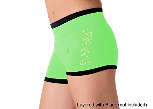 Kurve Kids and Girls Dance Lightweight Rhinestone Shorts, UV Protective Fabric, Rated UPF 50+ (Made with Love in The USA)2