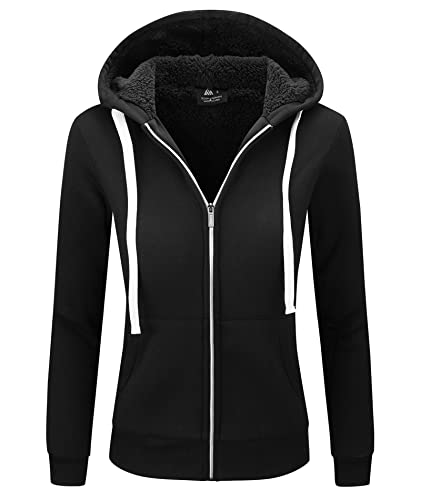 Image of SWISSWELL Hoodies for Women Winter Fleece Sweatshirt - Full Zip Up Thick Sherpa Lined Hooded Jacket
