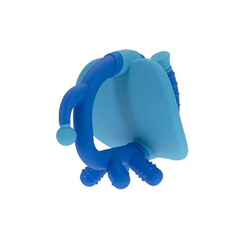 Image of Nuby Geo Zoos Massaging Teether - Baby Teething Toy - Soft Easy Grip - 3+ Months - Elephant