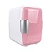 LDOR Mini-Autokühlung 4L Kleinwagen Kühlschrank Tragbare Heiz- Und Kühlbox DC12V, Geräuscharm, Kosmetischer Kühlschrank PP-Material Für Auto, Picknick, Camping,Rosa