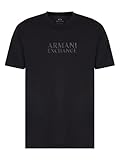 Armani Exchange Men's Rubber Logo Tee, Black, Medium