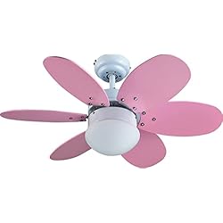 Bastilipo - Aguadulce RC-Ventilador de Techo con Mando a distancia-60W y 75cm diametro- Luz LED incorporada, Rosa/Azul, 75 cm