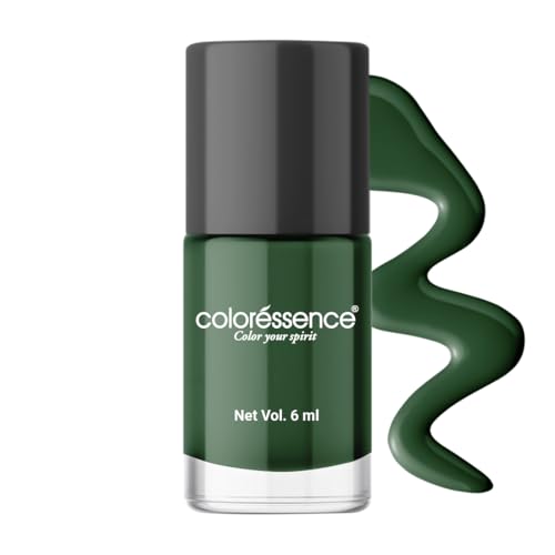 Image of Coloressence Cute Coats Long Lasting Glossy FinishNail Paint | Chip Resistant | Quick Dry | One Swipe Application | Toxin Free|Moss Green -6Ml