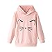 PATPAT Girl's Cute Cat Ear Hoodies Long Sleeve Causal Plain Hoodie Sweatshirt Shirt 9-10 Years Pink
