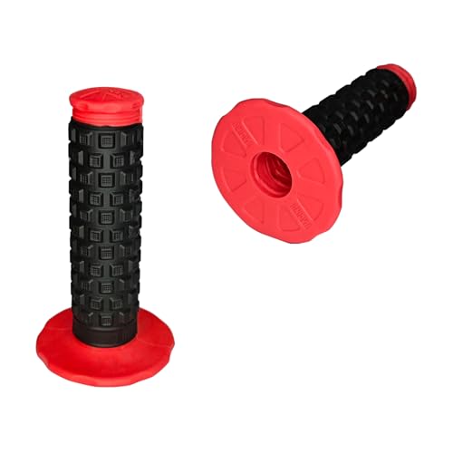 Image of 2PCS Motorcycle Handlebar Grips, 7 /8 inch Anti-Slip Dirt Bike Grips, Universal Motocross ATV Rubber Pillow Top Grips for CR80R /85R,CRF150R, CR125R /250R,CRF450R, CRF150F CRF230F CRF450F(Red)