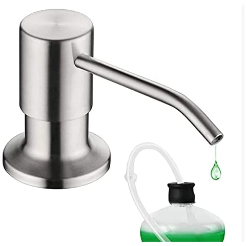 Soap Dispenser for Kitchen Sink,kitchen soap dispenser,47" Tube Connects Directly to Soap Bottle,No More Refills(Brushed Nickel). Cover