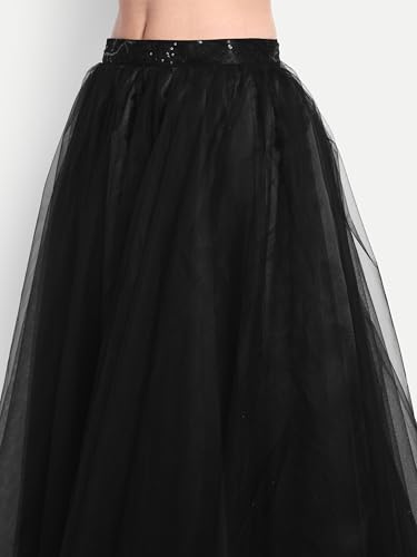 Image of TILISM Women's and Girls Solid Satin Long Skirt