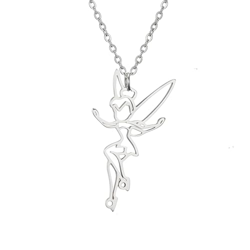 Collier de fée en argent 925 avec pendentif lune pour femme