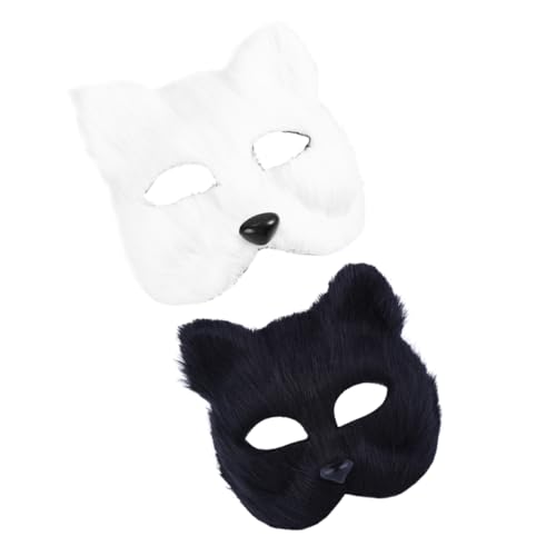BESTonZON Halloween Half Mask Fox Mask for Adults Japanese Style Breathable and Comfortable