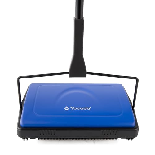 Yocada Carpet Sweeper Cleaner for Home Office Low Carpets Rugs Undercoat Carpets Pet Hair Dust Scraps Paper Small Rubbish Cleaning with a Brush Dark Blue