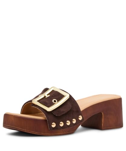 Madden Girl Women's Joeanna Heeled Sandal, Brown Fabric, 11 by Madden Girl - Used condition - Image 2
