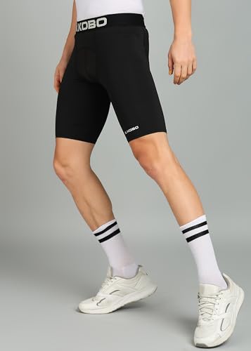 Image of Kobo KS-01 Intense Compression Short Tights Skins Men's Legging Base Layer for Gym Running Swimming Cricket Cycling Football Yoga Basketball Tennis Badminton & Many More Sports (Imported)